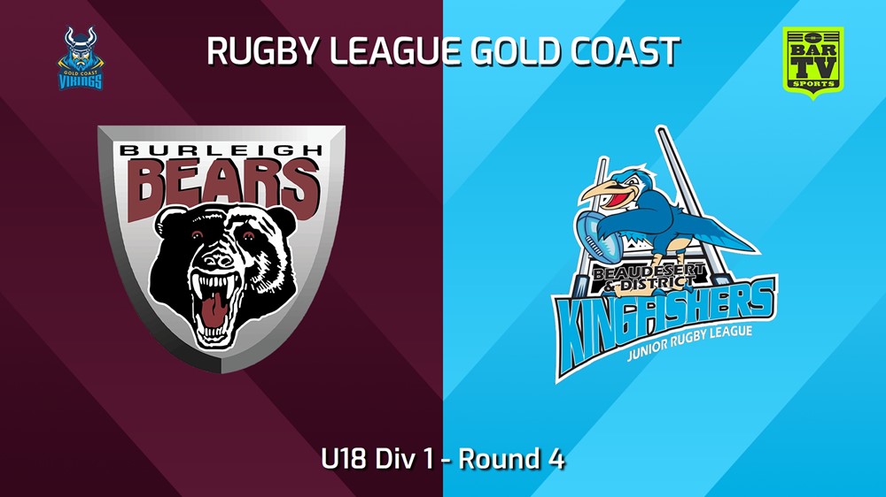 240512-video-Gold Coast Round 4 - U18 Div 1 - Burleigh Bears v Beaudesert Kingfishers Slate Image