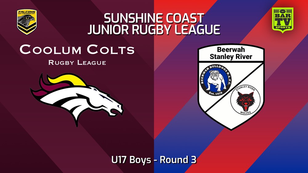 240413-Sunshine Coast Junior Rugby League Round 3 - U17 Boys - Coolum Colts JRL v Beerwah/Stanley River JRL Slate Image