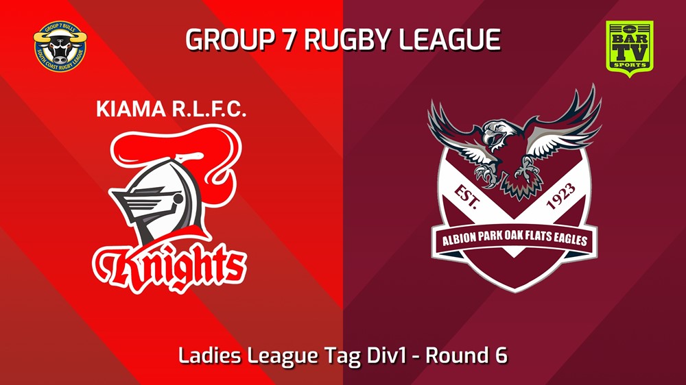 240511-video-South Coast Round 6 - Ladies League Tag Div1 - Kiama Knights v Albion Park Oak Flats Eagles Slate Image