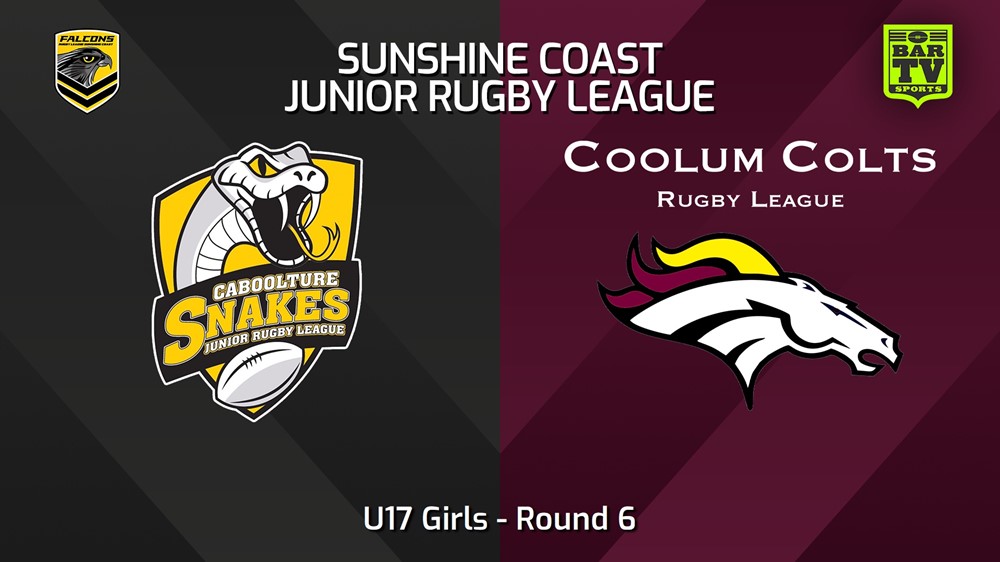 240503-video-Sunshine Coast Junior Rugby League Round 6 - U17 Girls - Caboolture Snakes JRL v Coolum Colts JRL Slate Image